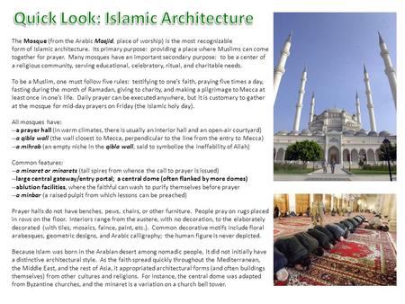 Quick Look: Islamic Architecture