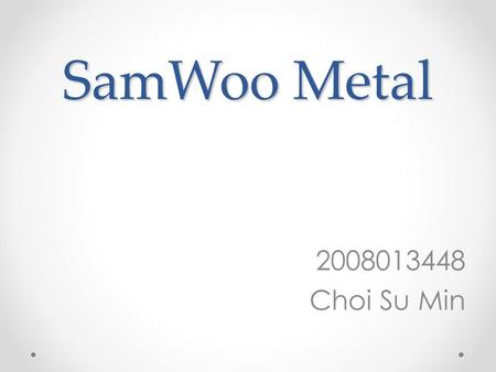 SamWoo Metal 2008013448 Choi Su Min. Index PlatingCoatingEtc.