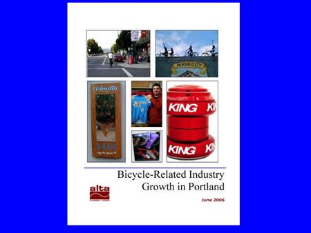 The Study  Surveyed more than 100 bike-related businesses  Sectors: Retail/repair Manufacturing/distribution Tours, rides, races, and events Professional.