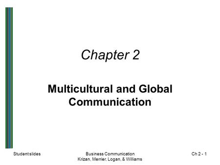 Multicultural and Global Communication
