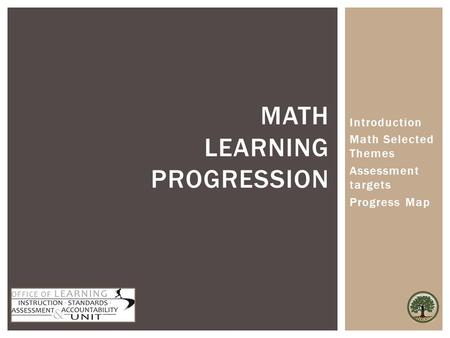 Math Learning Progression