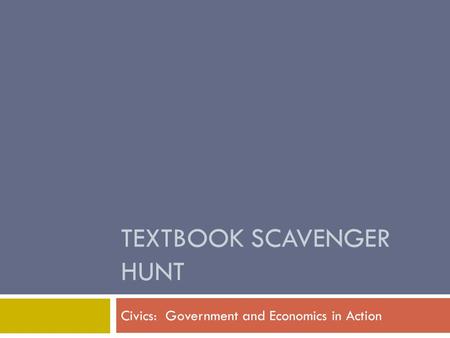 Textbook Scavenger Hunt