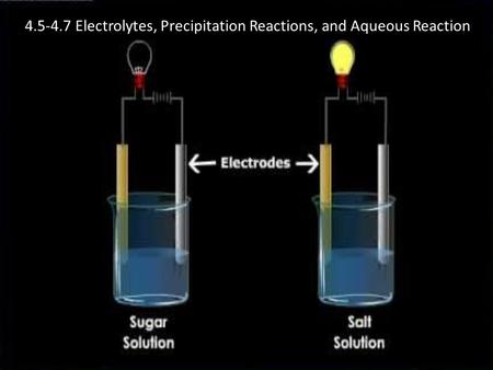 4.5-4.7 Electrolytes, Precipitation Reactions, and Aqueous Reaction.