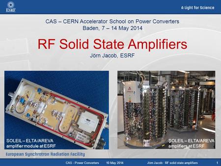 Jörn Jacob: RF solid state amplifiers