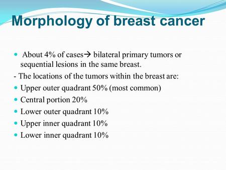 Morphology of breast cancer