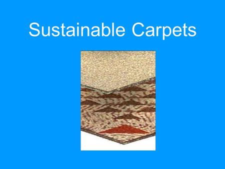 Sustainable Carpets. Sponsored by: Sustainable Textile Standard © : Applicable to Carpet and Beyond The Institute for Market Transformation to Sustainability.
