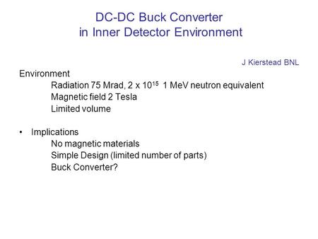DC-DC Buck Converter in Inner Detector Environment
