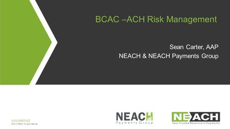 BCAC –ACH Risk Management