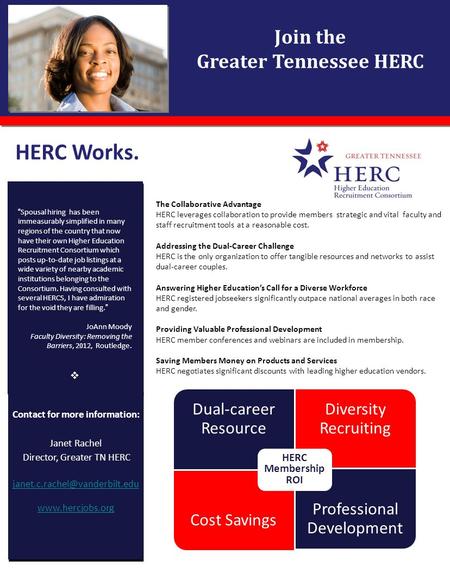 Join the Greater Tennessee HERC HERC Works. “Spousal hiring has been immeasurably simplified in many regions of the country that now have their own Higher.