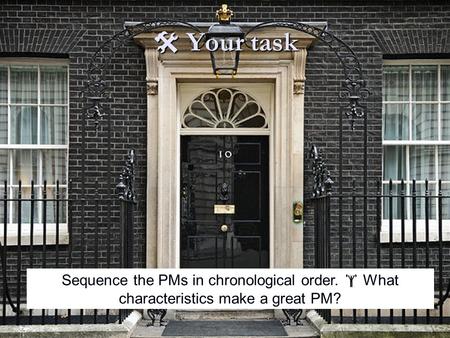  Your task Sequence the PMs in chronological order.  What characteristics make a great PM?