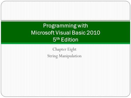 Programming with Microsoft Visual Basic th Edition