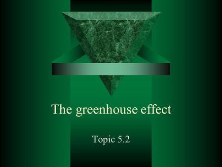 The greenhouse effect Topic 5.2.