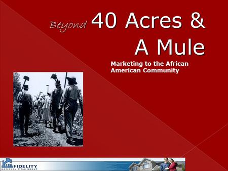 Beyond 40 Acres & A Mule Marketing to the African American Community.