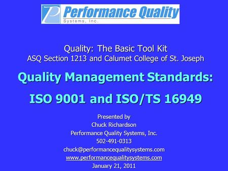 Quality Management Standards: