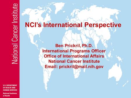 NCI’s International Perspective