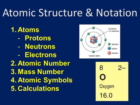 Atomic Structure & Notation
