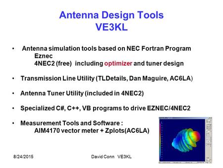 Antenna Design Tools VE3KL