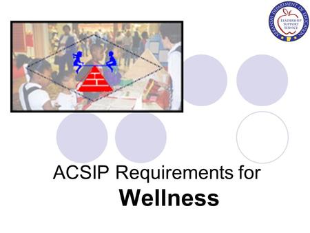 ACSIP Requirements for Wellness. Agenda ACSIP Format with Priority, Interventions, Actions Resources.