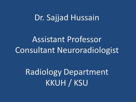 Consultant Neuroradiologist