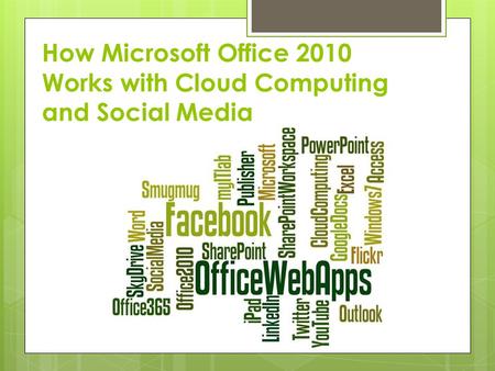 How Microsoft Office 2010 Works with Cloud Computing and Social Media.