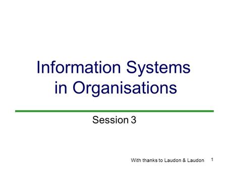 Information Systems in Organisations