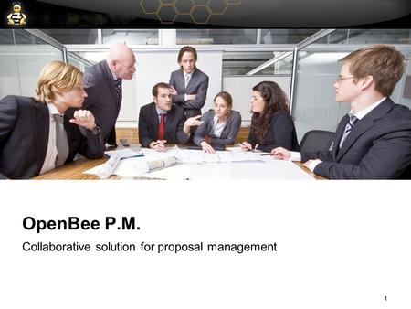 1 OpenBee P.M. Collaborative solution for proposal management 1.