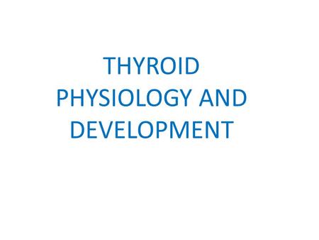 THYROID PHYSIOLOGY AND DEVELOPMENT. Thyrotropin-releasing hormone (TRH), a tripeptide synthesized in the hypothalamus, stimulates the release of pituitary.