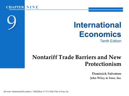 International Economics Tenth Edition