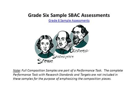 Grade Six Sample SBAC Assessments