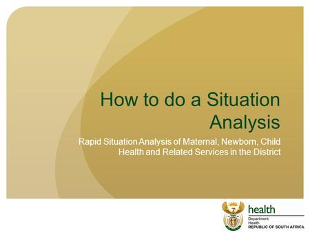 How to do a Situation Analysis