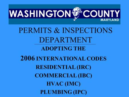 PERMITS & INSPECTIONS DEPARTMENT