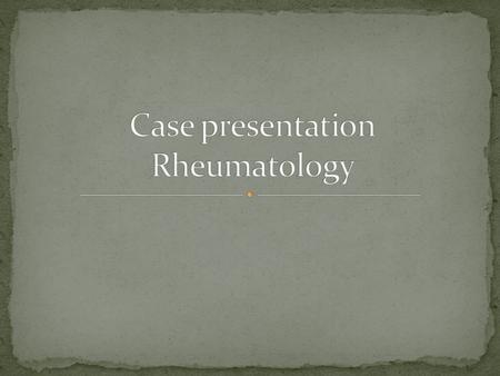 39 yr old female pt, unemployed from Bloemfontein Routine follow up at rheumatology Background history of hypertension Diagnosis of ? Mixed connective.