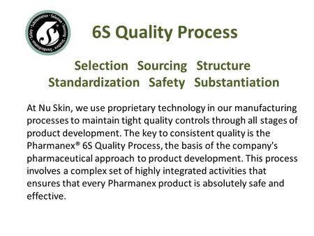 Selection Sourcing Structure Standardization Safety Substantiation