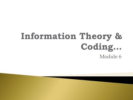 Information Theory & Coding…