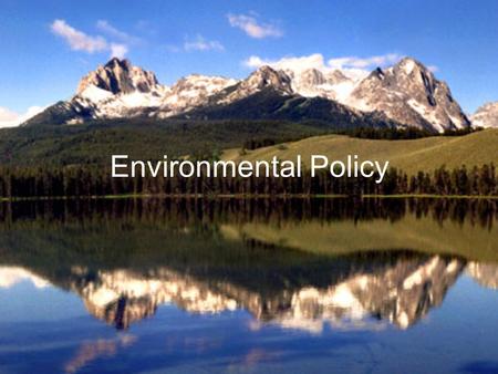 Environmental Policy. Origins of Modern Environmental Movement  Conservationist Movement: began in the Progressive Era and was given national attention.
