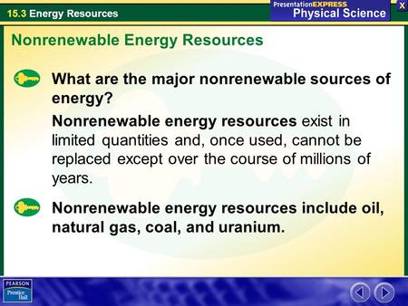 Nonrenewable Energy Resources