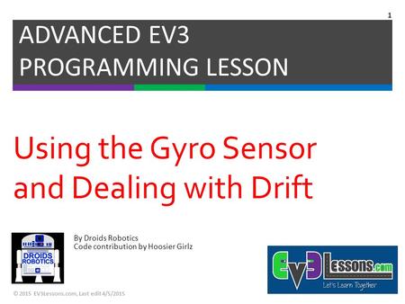 Using the Gyro Sensor and Dealing with Drift
