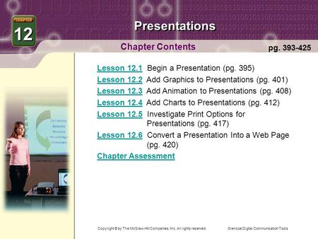 12 Presentations Chapter Contents pg