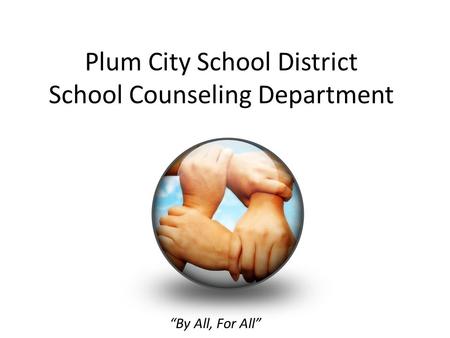 Plum City School District School Counseling Department “By All, For All”