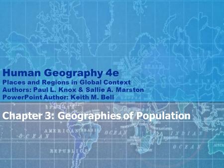 Chapter 3: Geographies of Population