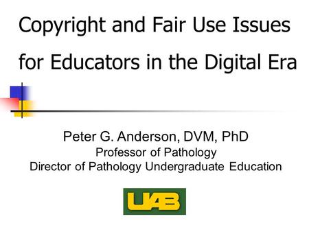 Copyright and Fair Use Issues for Educators in the Digital Era