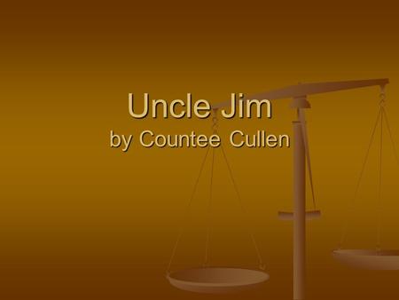 Uncle Jim by Countee Cullen