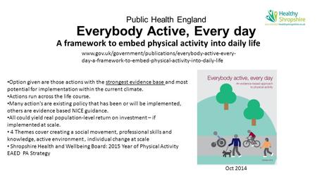 Public Health England Everybody Active, Every day