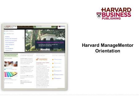Harvard ManageMentor Orientation