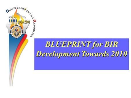 1 BLUEPRINT for BIR Development Towards 2010. Where We Want to Be Tax Effort Ratio Must Rise from the Fall: Country must regain No. 2 spot in the Region.