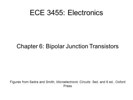 Chapter 6: Bipolar Junction Transistors