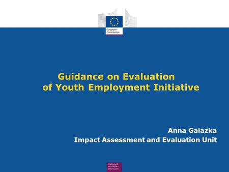 Guidance on Evaluation of Youth Employment Initiative