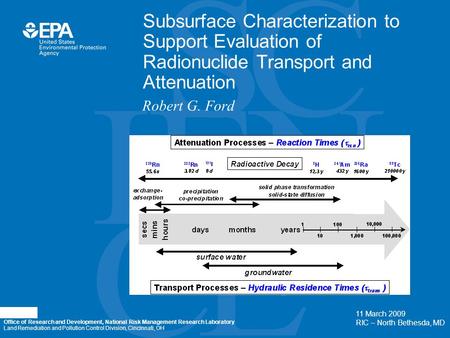 Presentation Outline Attenuation Concepts for Radionuclides