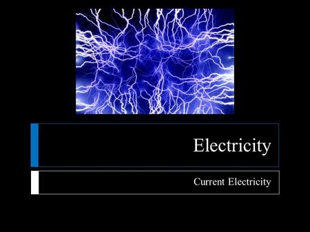Electricity Current Electricity.