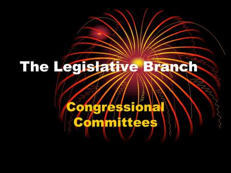The Legislative Branch Congressional Committees. Bills and the Committee System A bill is a proposed law. Both houses of Congress must consider thousands.